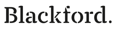 Blackford Insurance logo. Black text on a white background.